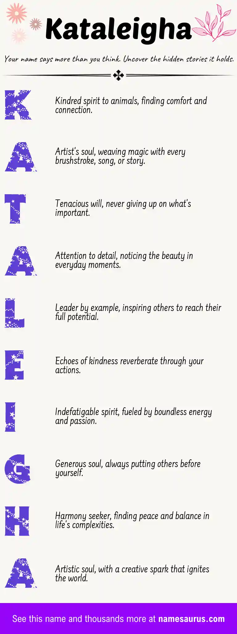 Acrostic poem about Kataleigha.