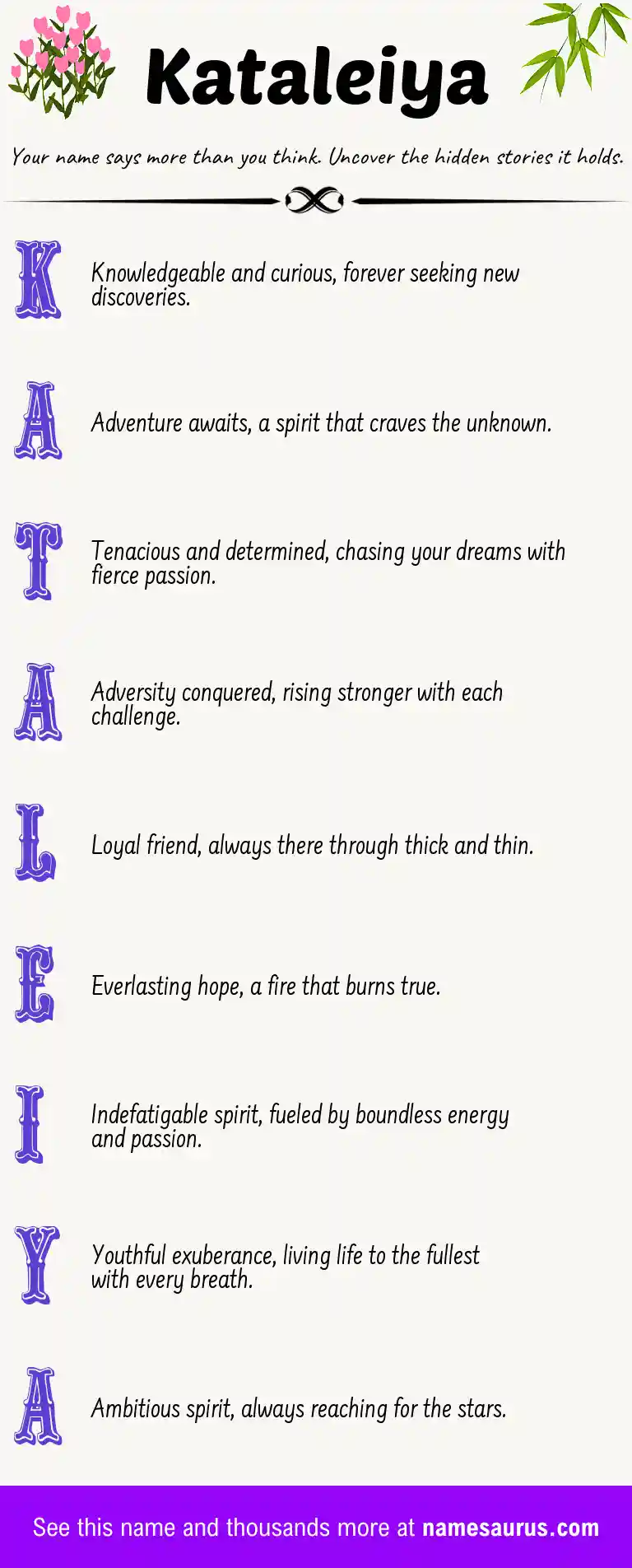 Acrostic poem about Kataleiya.