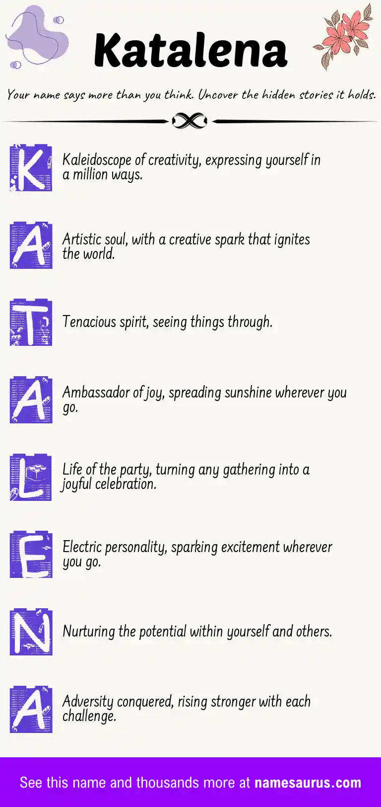 Acrostic poem about Katalena.