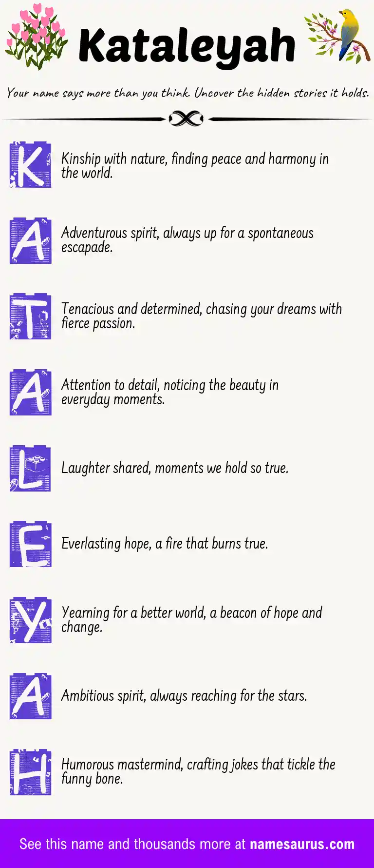 Acrostic poem about Kataleyah.