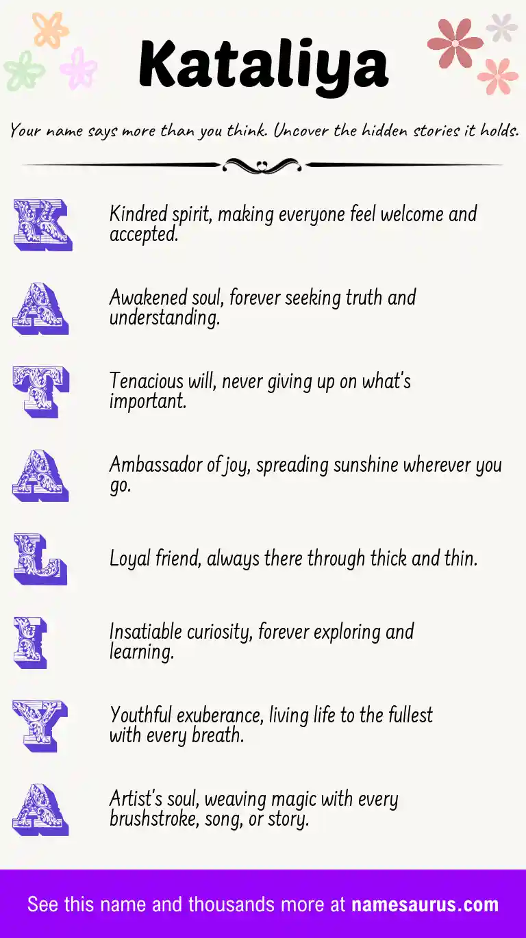 Acrostic poem about Kataliya.