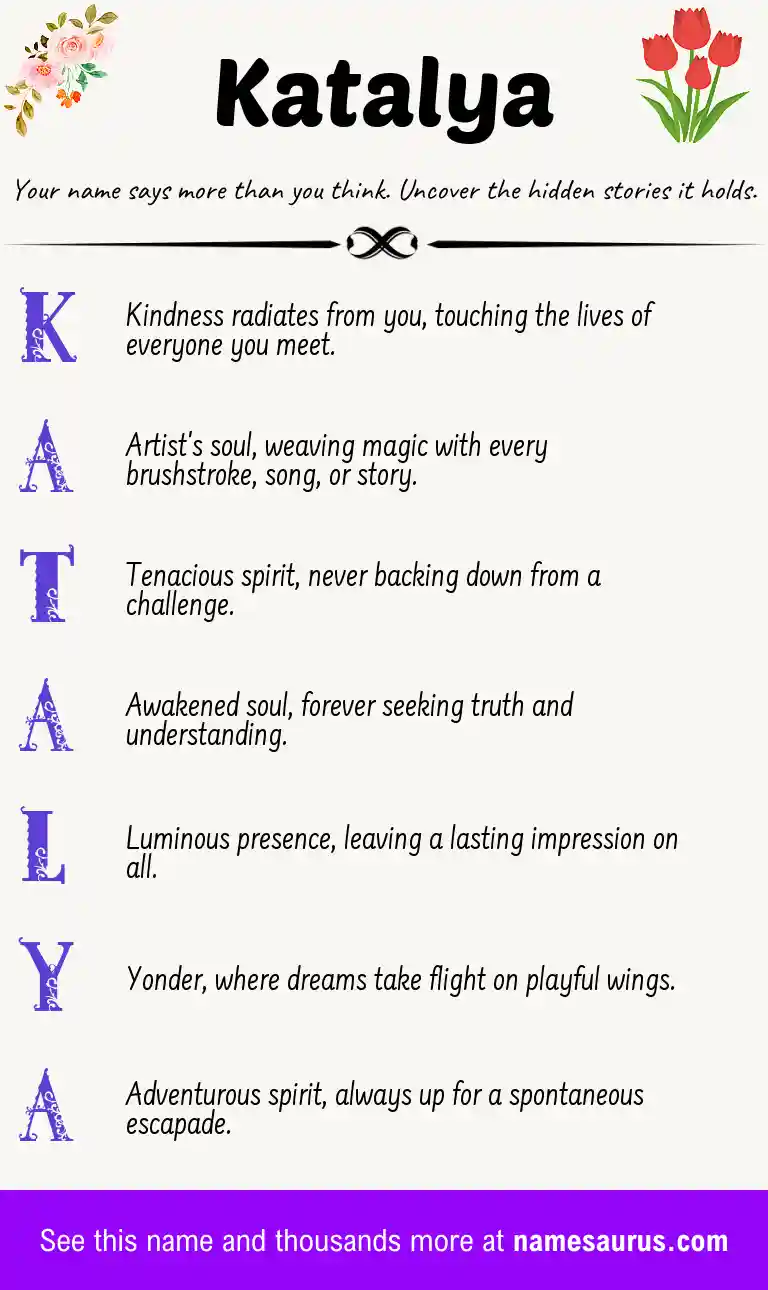 Acrostic poem about Katalya.