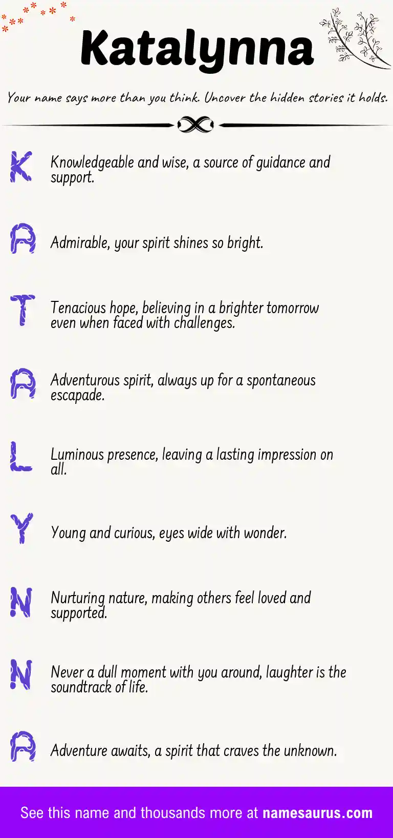 Acrostic poem about Katalynna.
