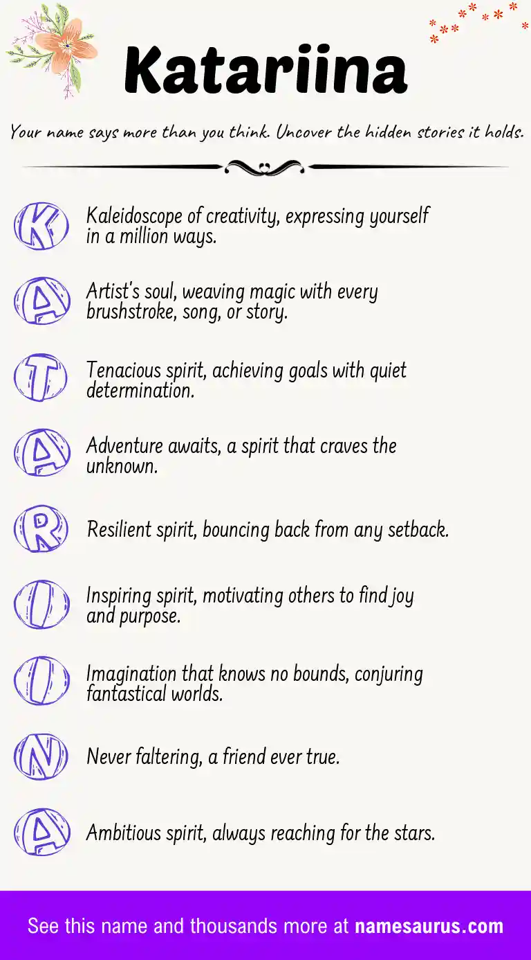 Acrostic poem about Katariina.