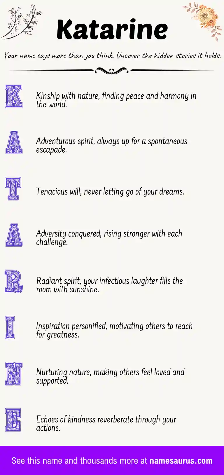 Acrostic poem about Katarine.