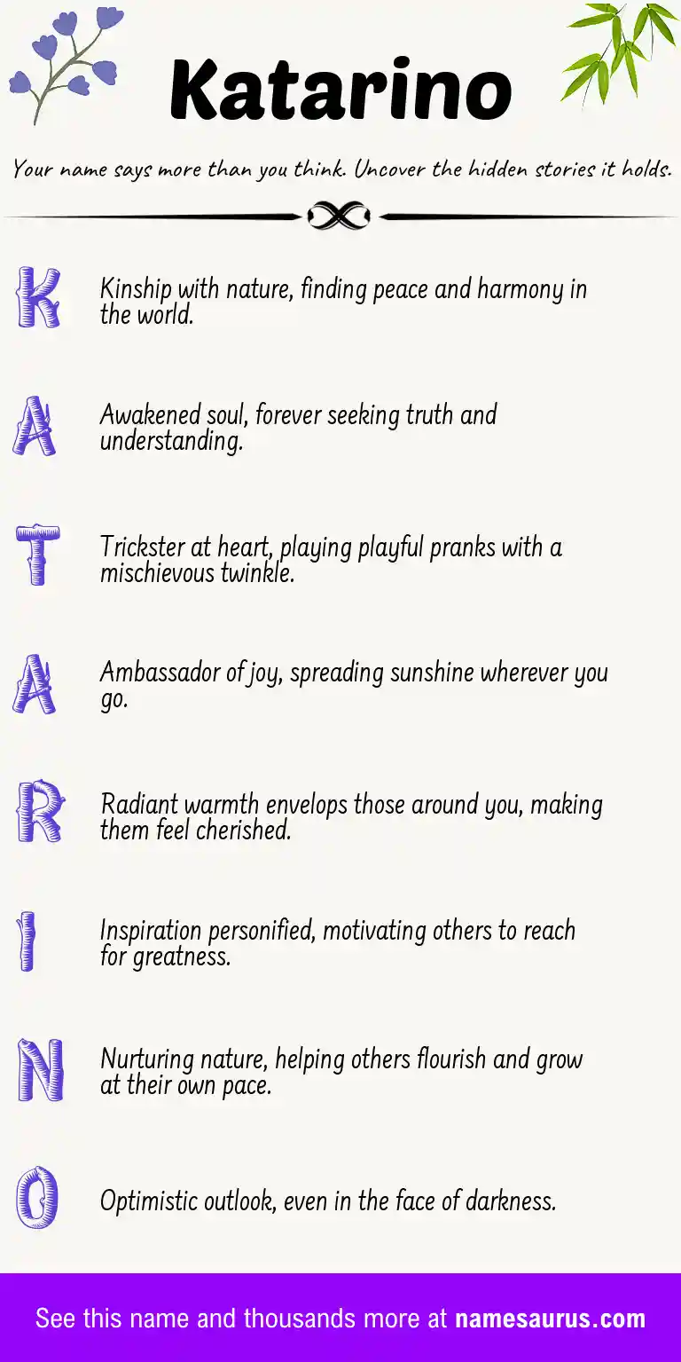 Acrostic poem about Katarino.