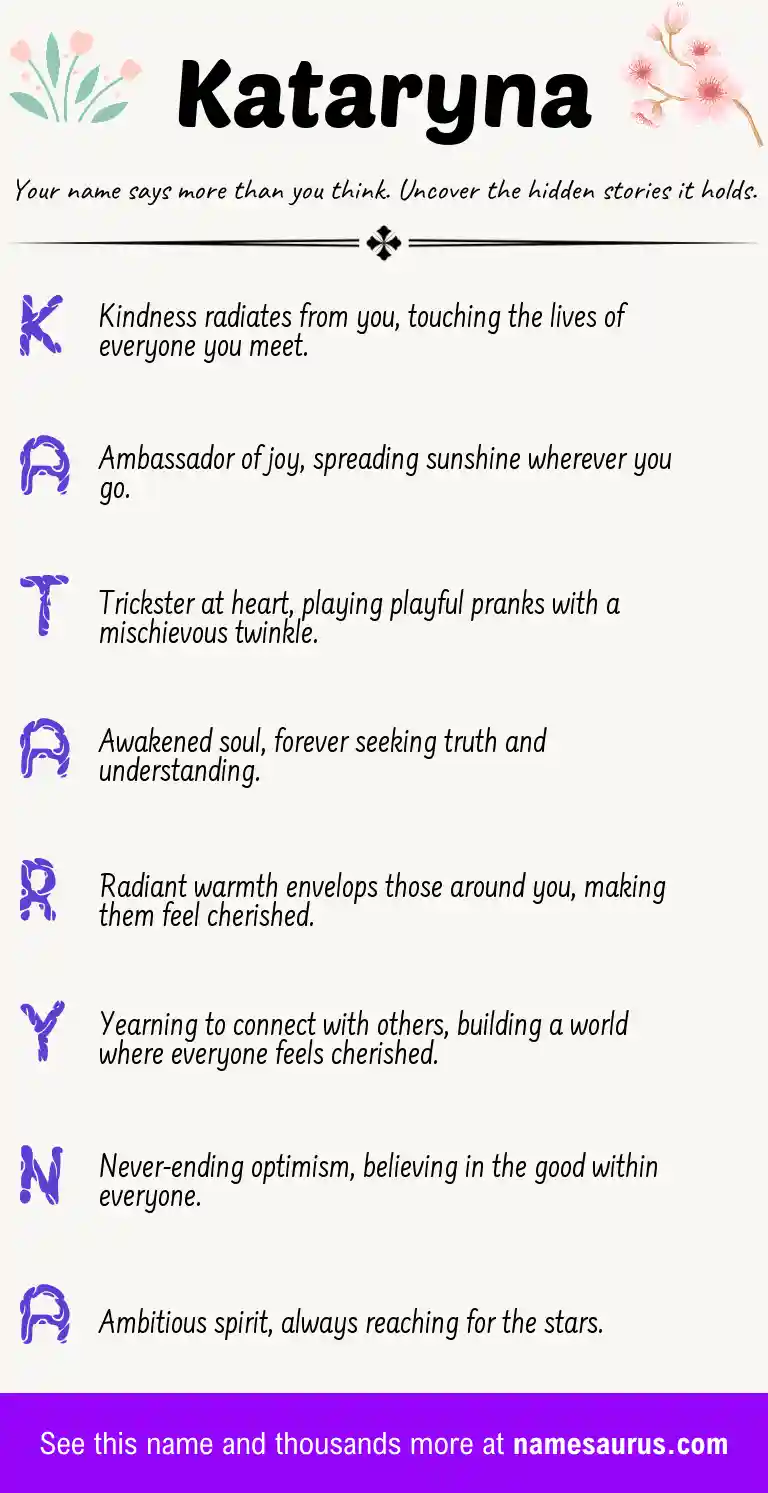 Acrostic poem about Kataryna.