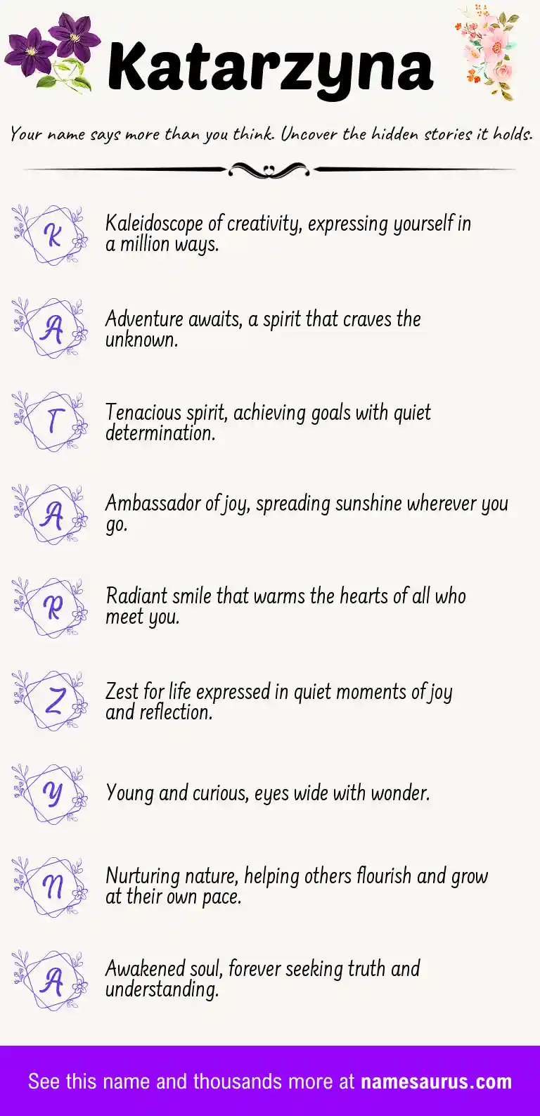 Acrostic poem about Katarzyna.