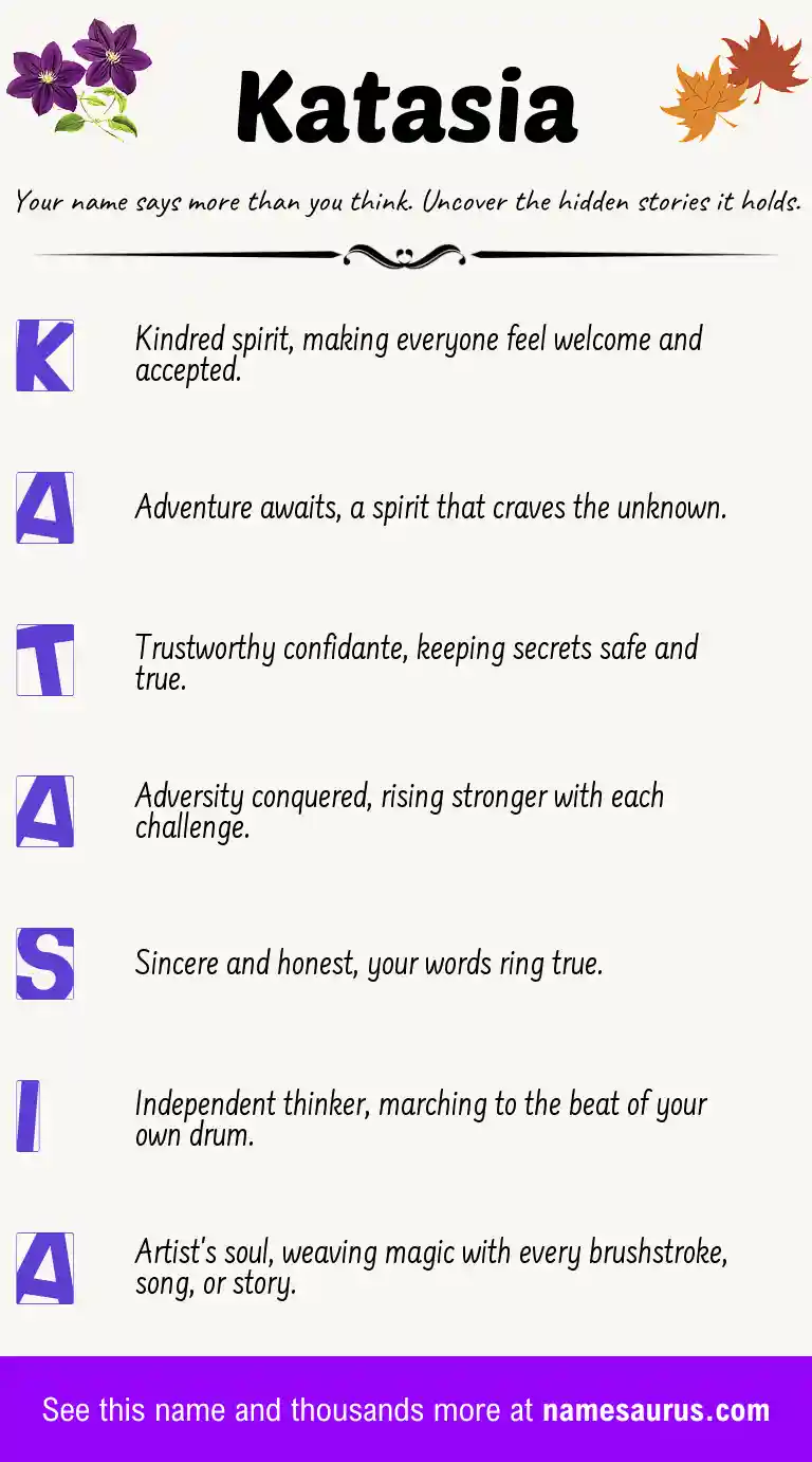 Acrostic poem about Katasia.