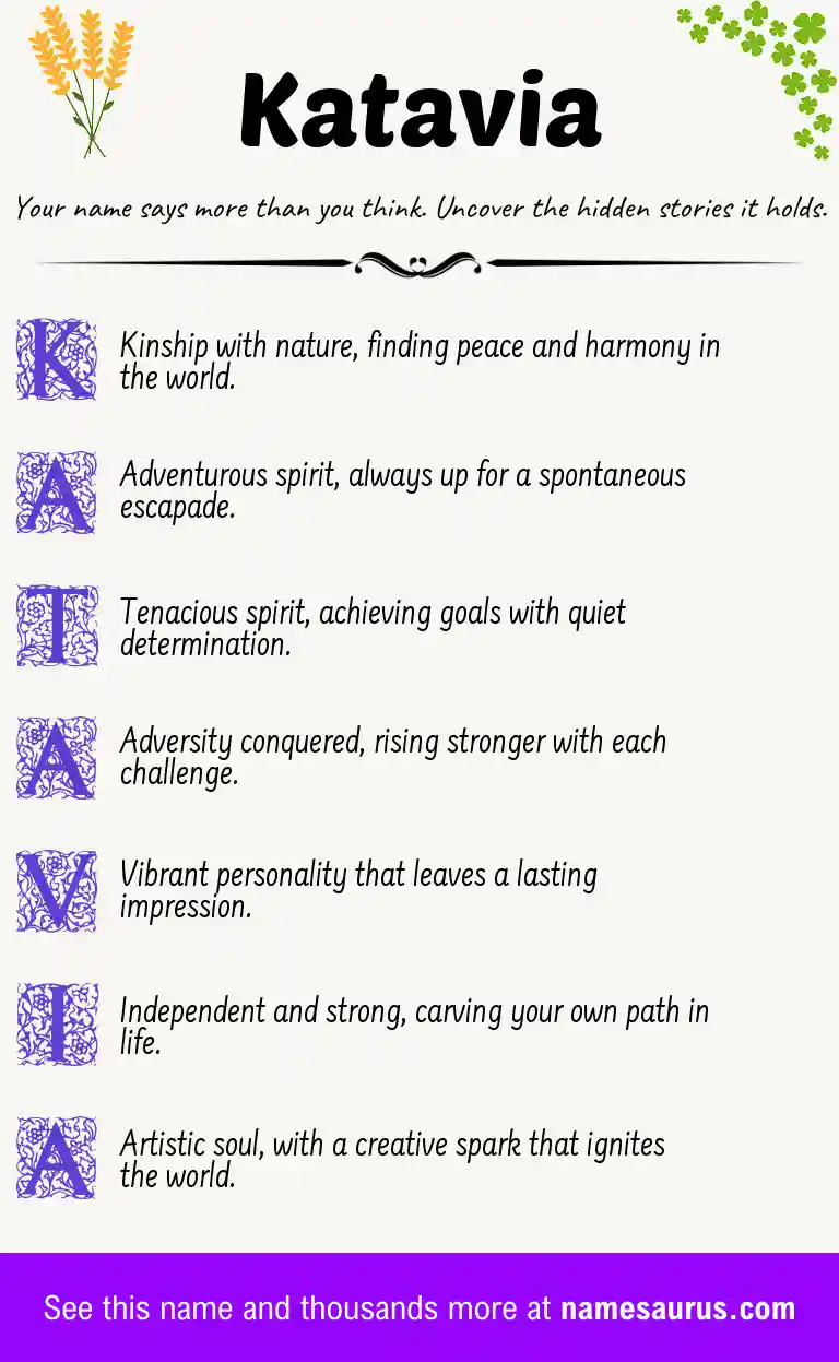 Acrostic poem about Katavia.