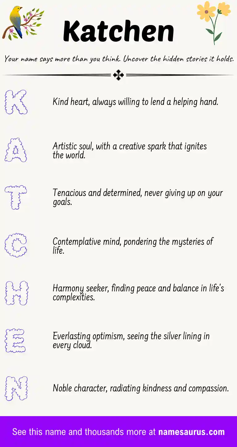 Acrostic poem about Katchen.