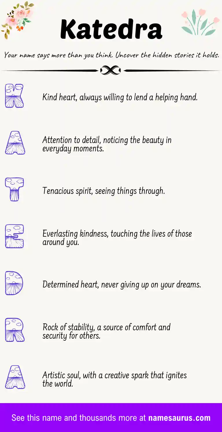 Acrostic poem about Katedra.