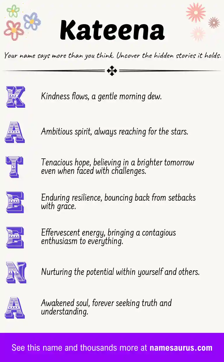 Acrostic poem about Kateena.