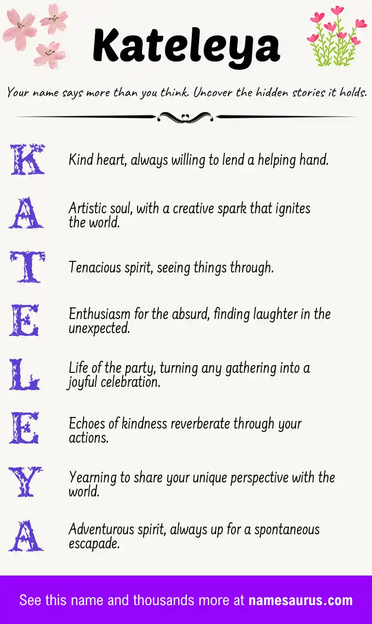 Acrostic poem about Kateleya.