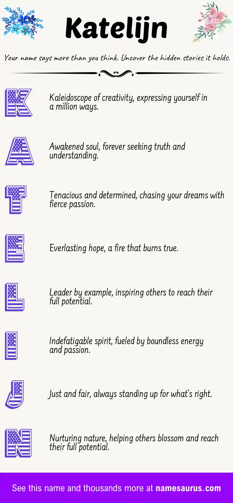 Acrostic poem about Katelijn.