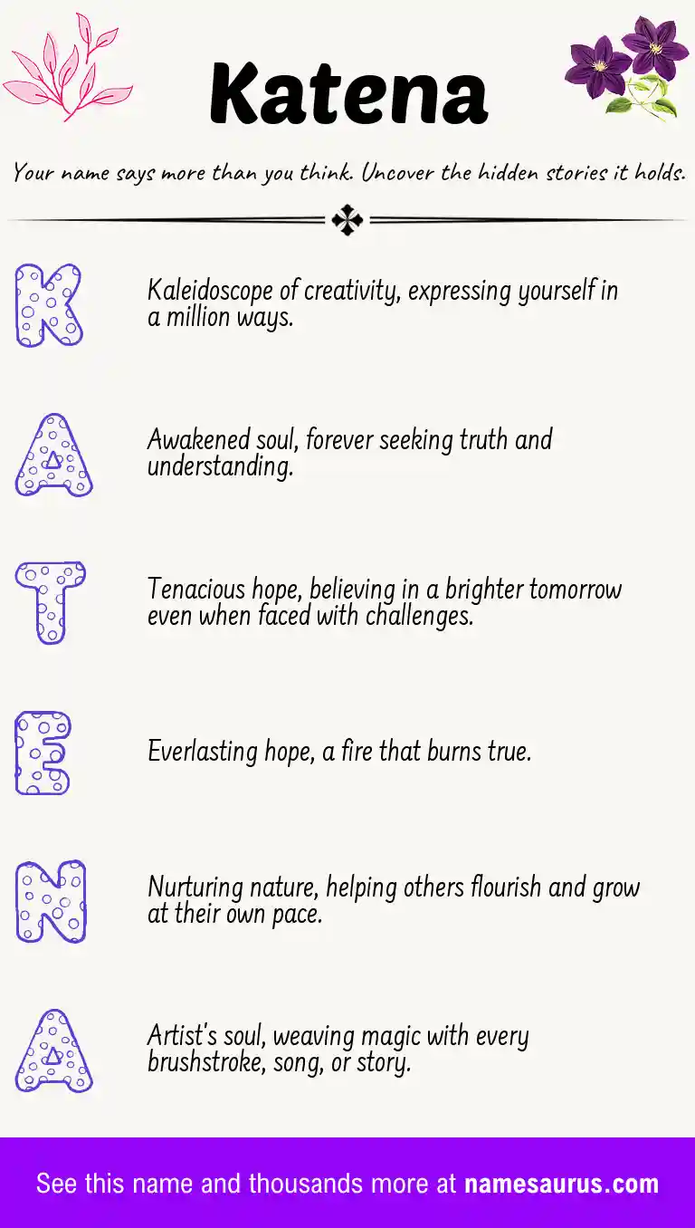 Acrostic poem about Katena.