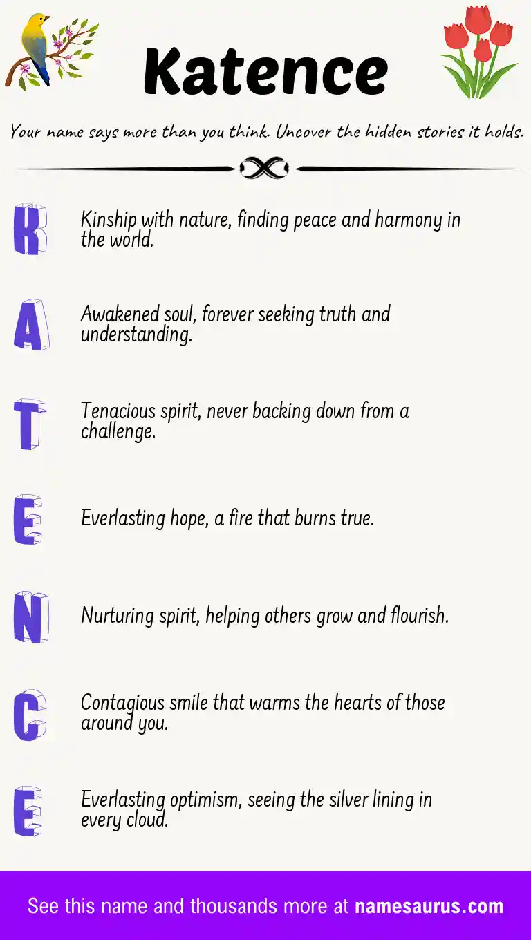 Acrostic poem about Katence.