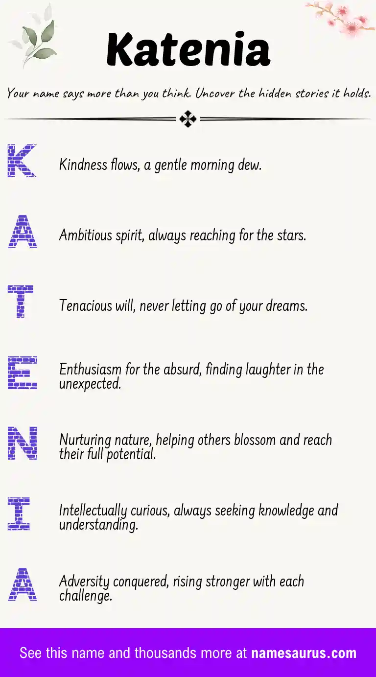 Acrostic poem about Katenia.