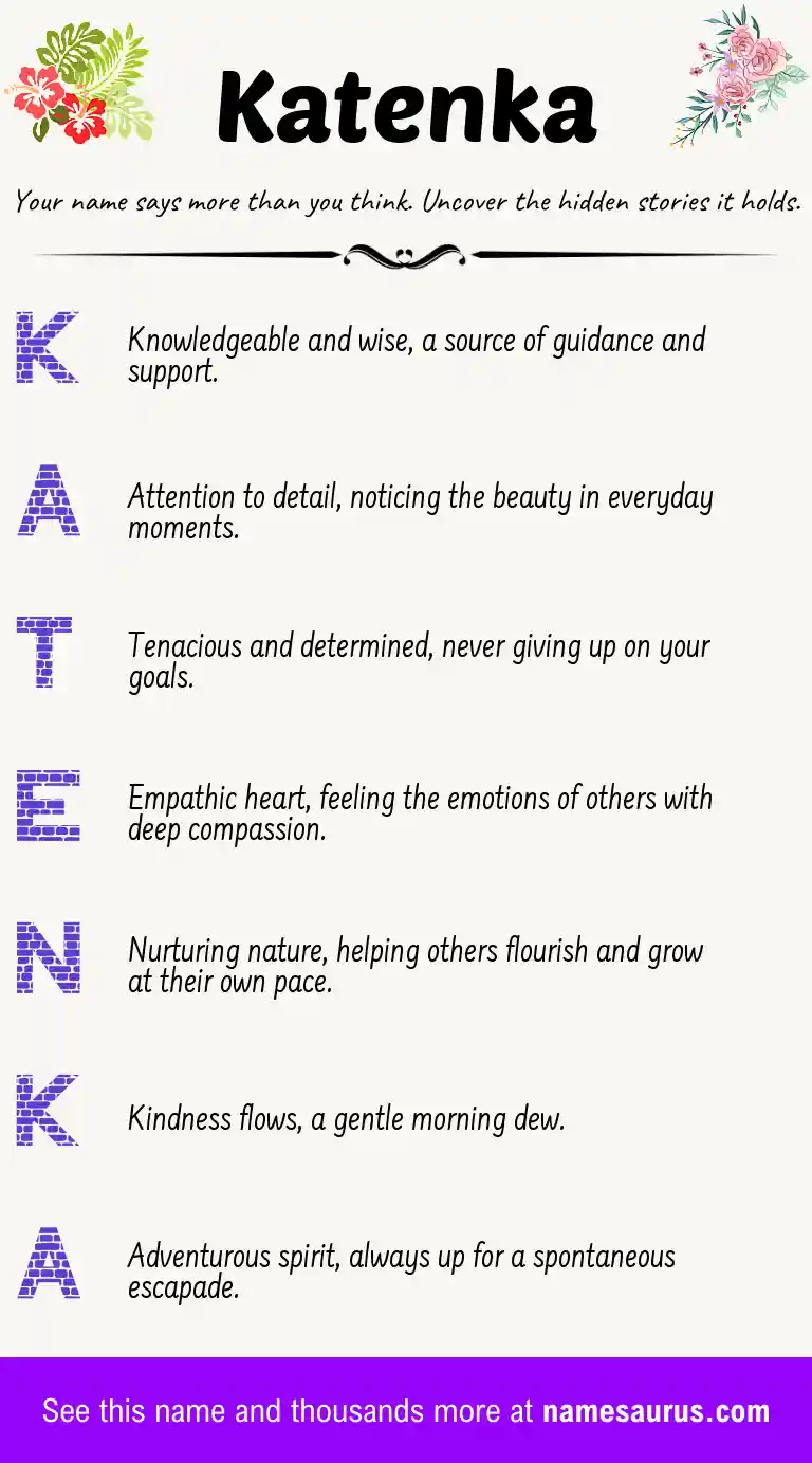 Acrostic poem about Katenka.