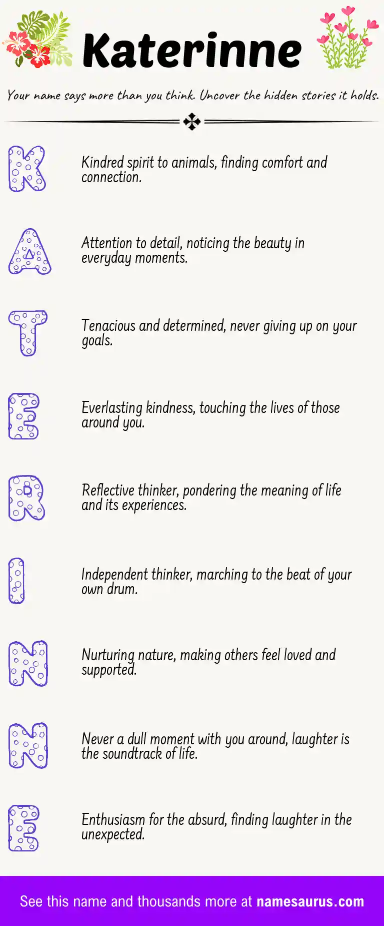 Acrostic poem about Katerinne.