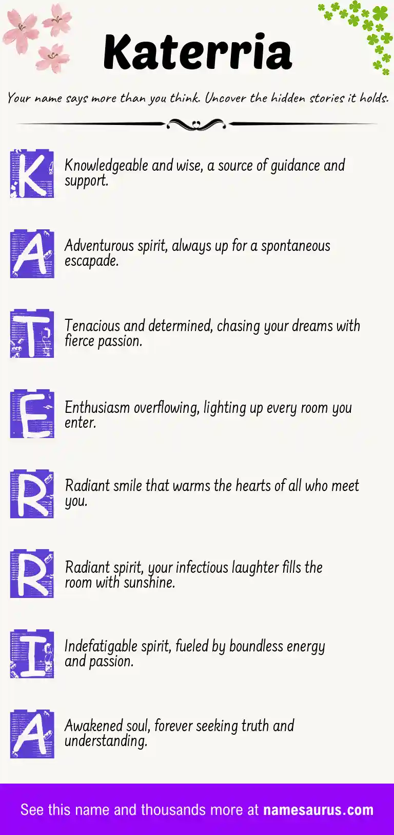 Acrostic poem about Katerria.