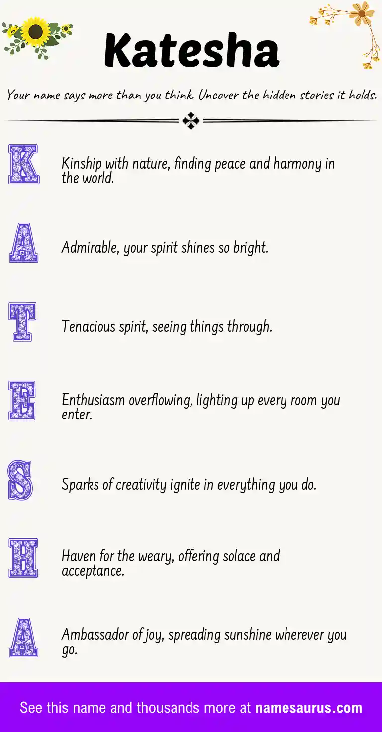 Acrostic poem about Katesha.