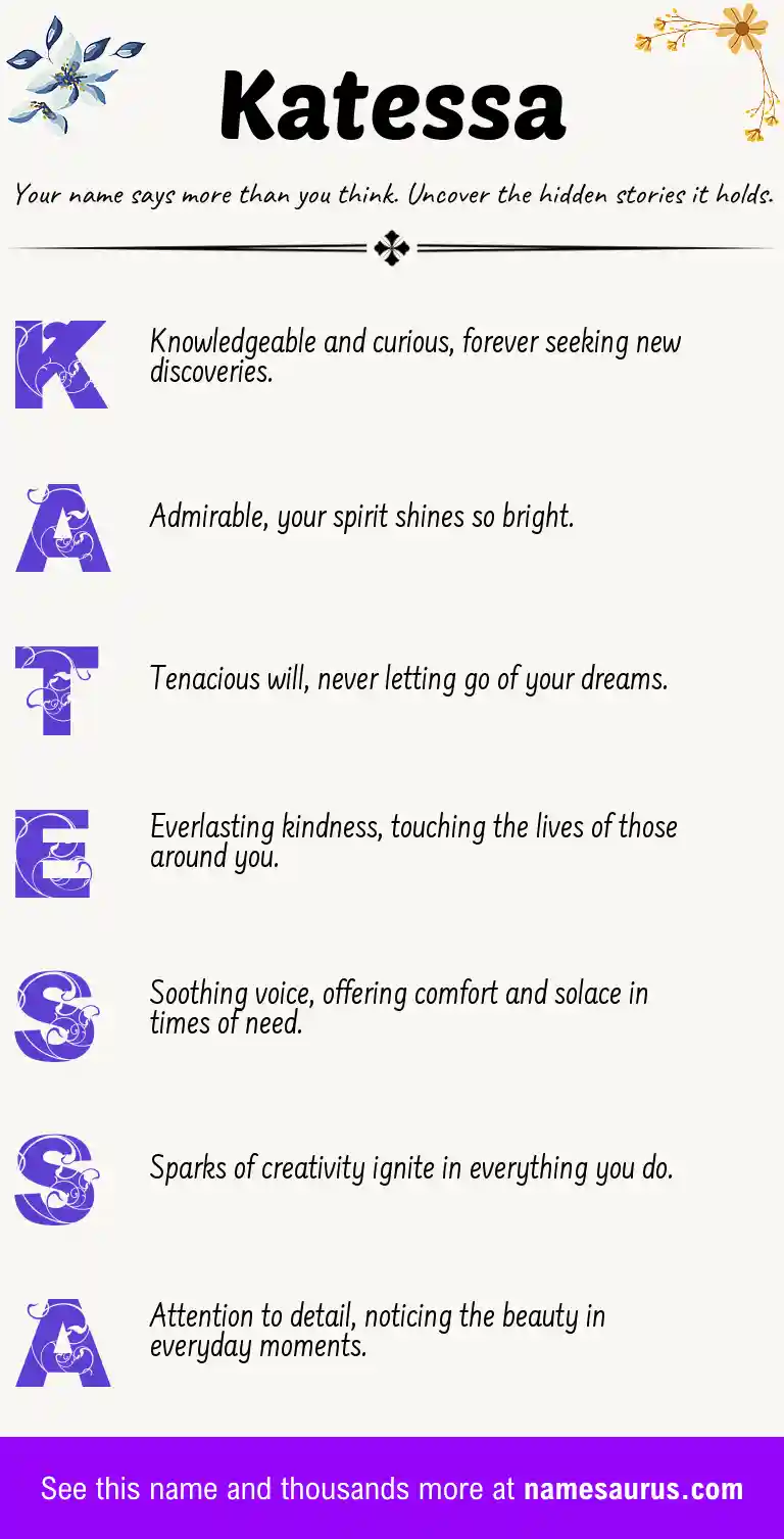 Acrostic poem about Katessa.