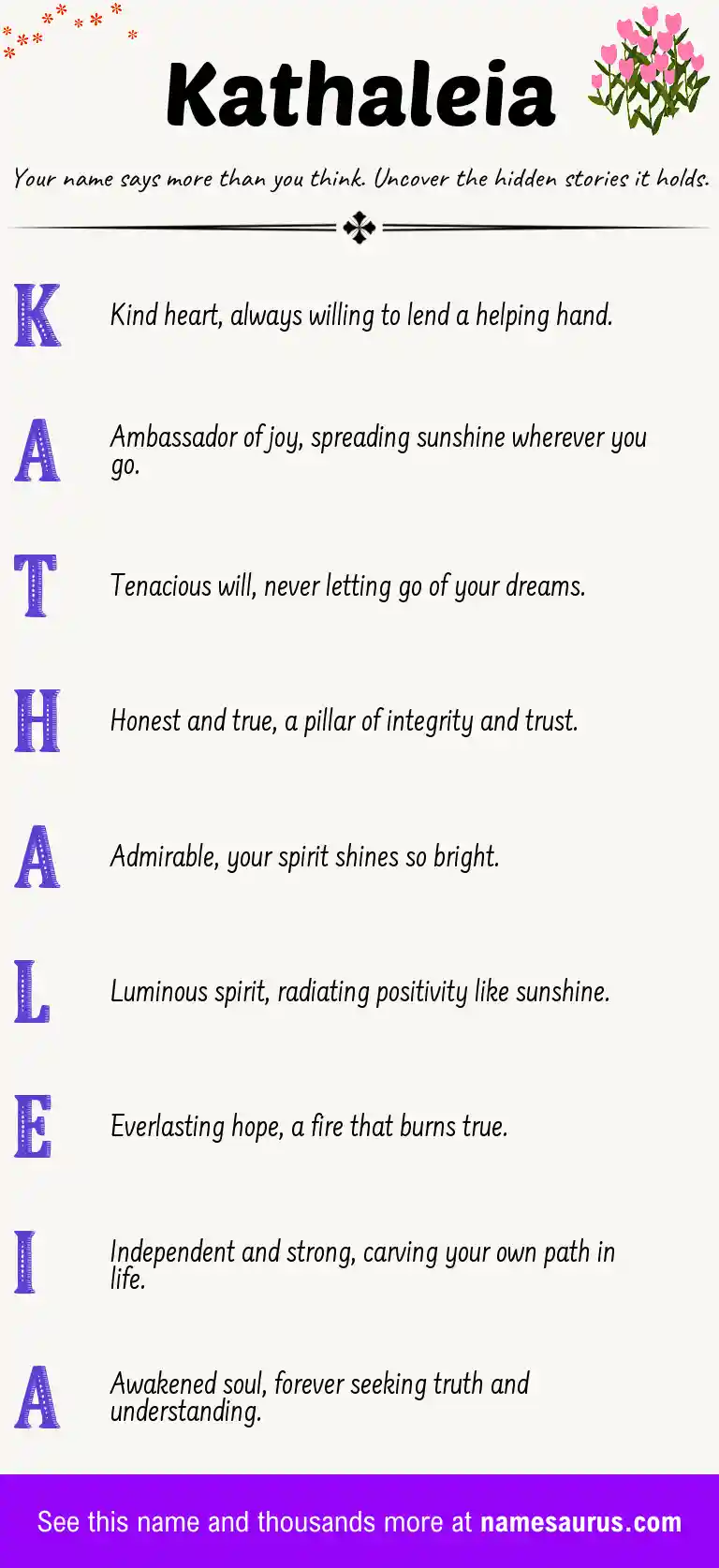 Acrostic poem about Kathaleia.