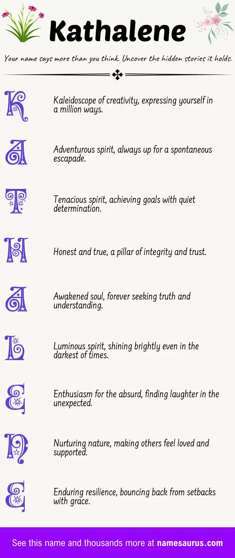 Acrostic poem about Kathalene.