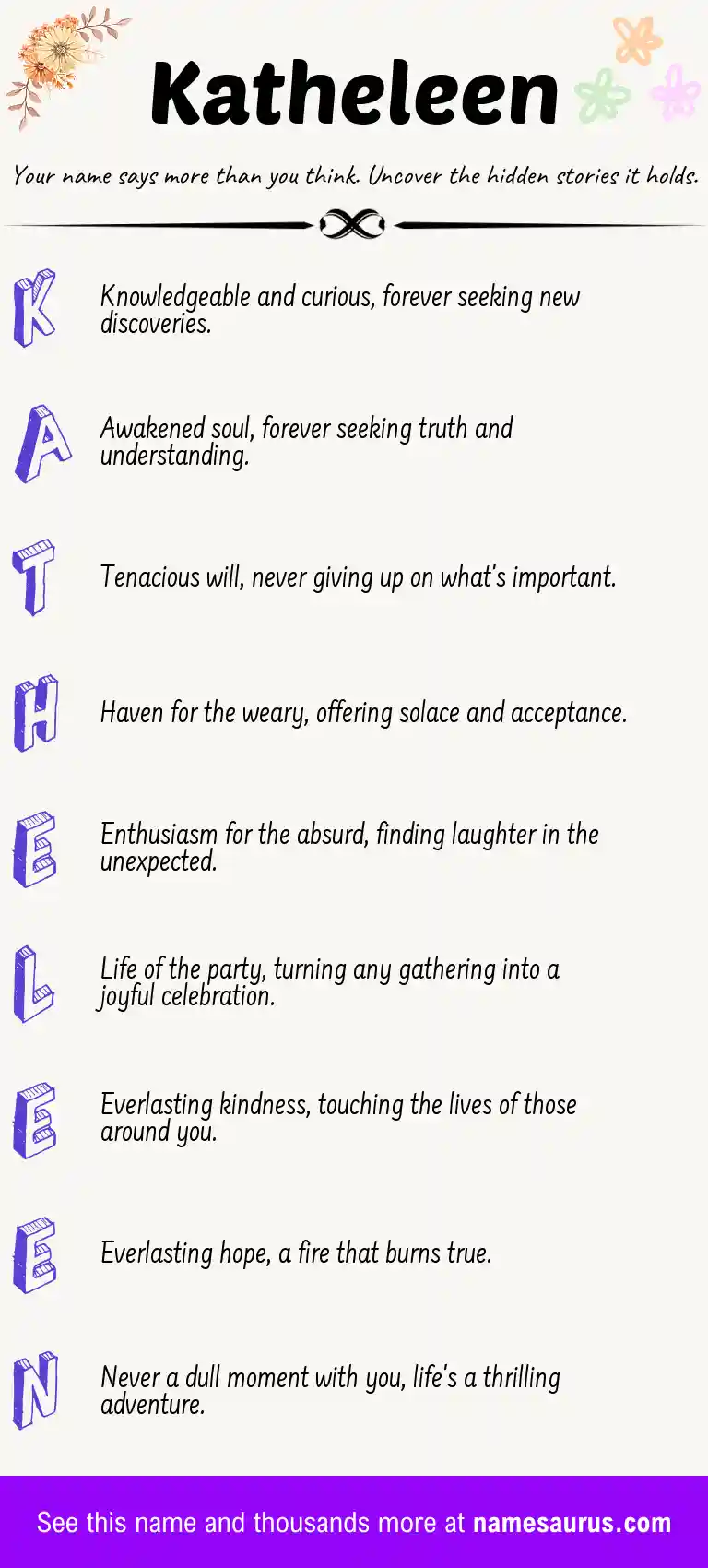Acrostic poem about Katheleen.
