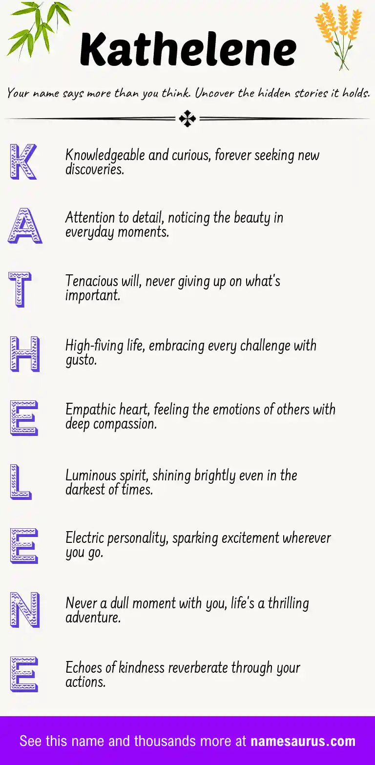 Acrostic poem about Kathelene.