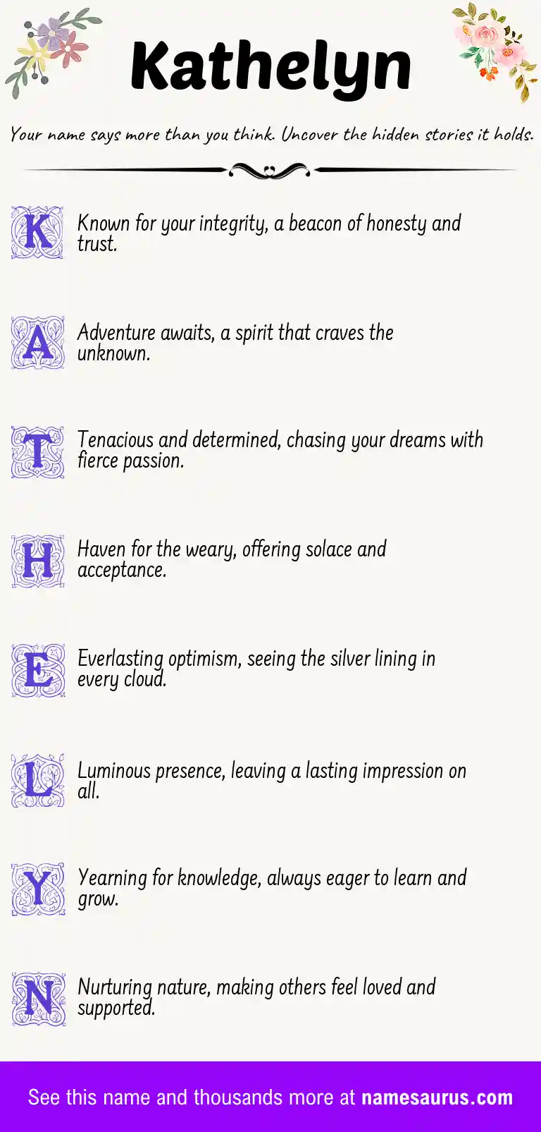 Acrostic poem about Kathelyn.
