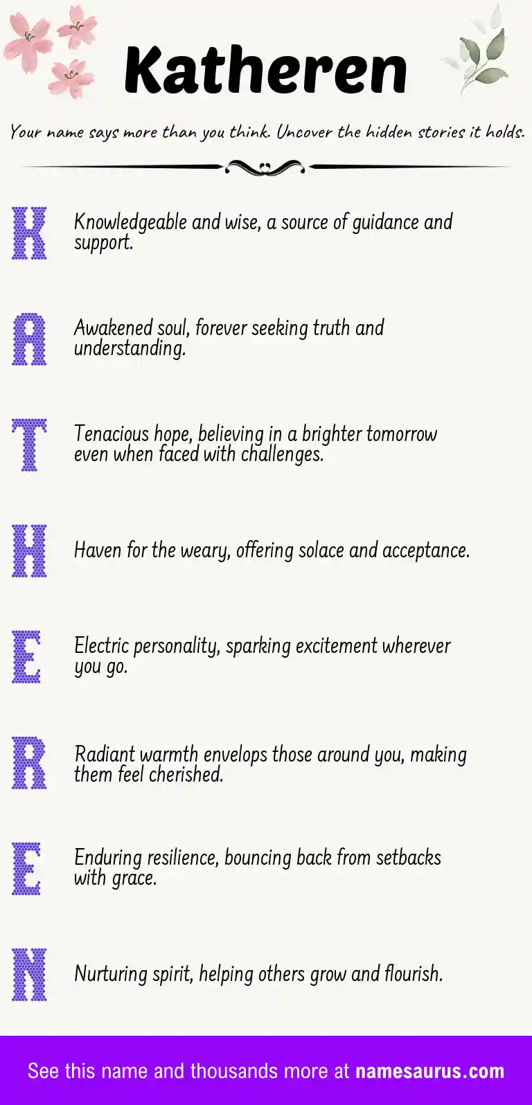 Acrostic poem about Katheren.
