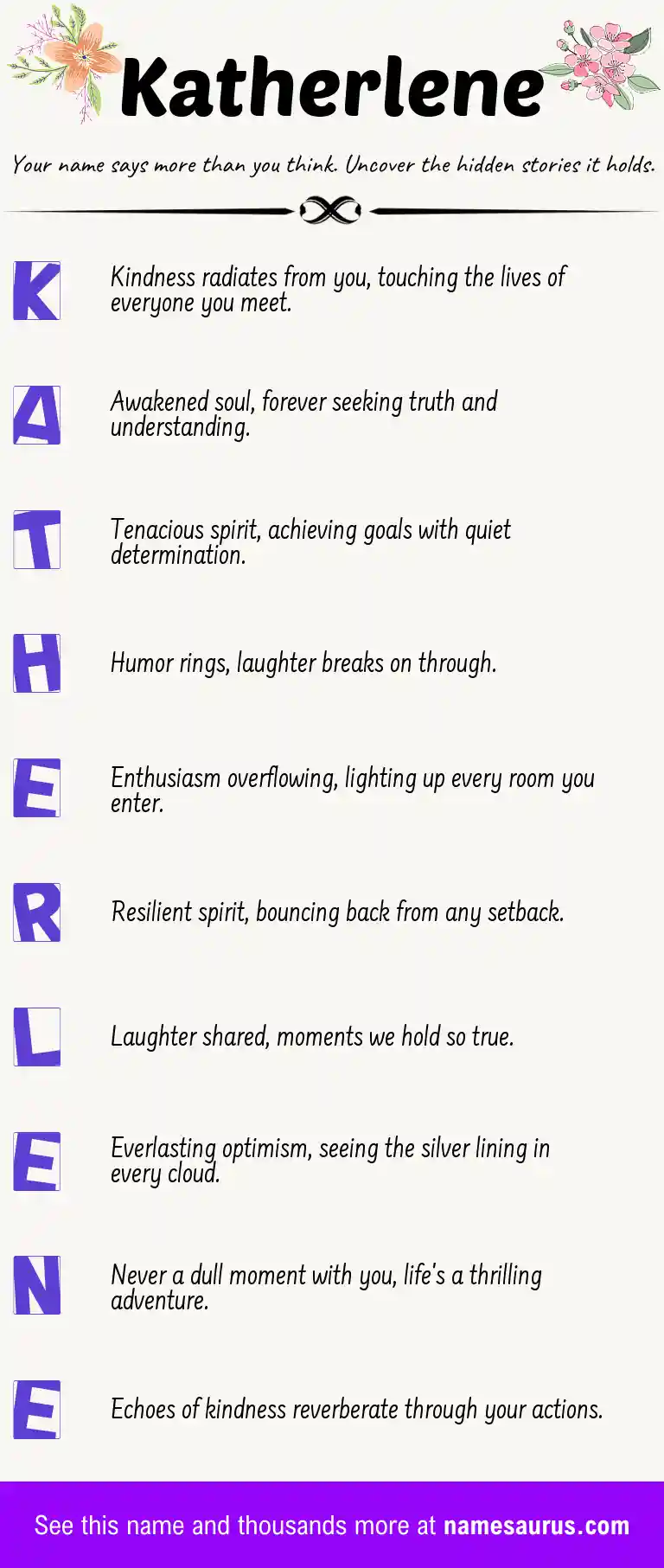 Acrostic poem about Katherlene.