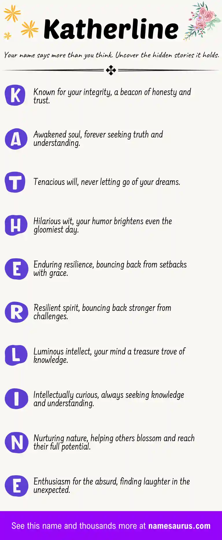 Acrostic poem about Katherline.