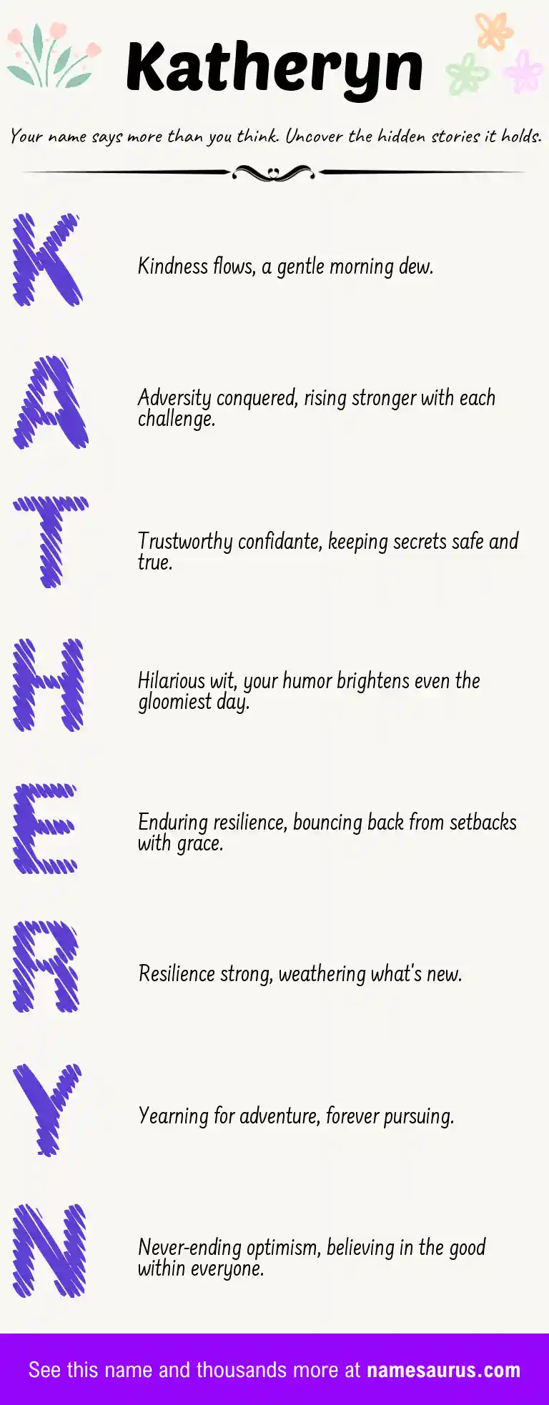 Acrostic poem about Katheryn.