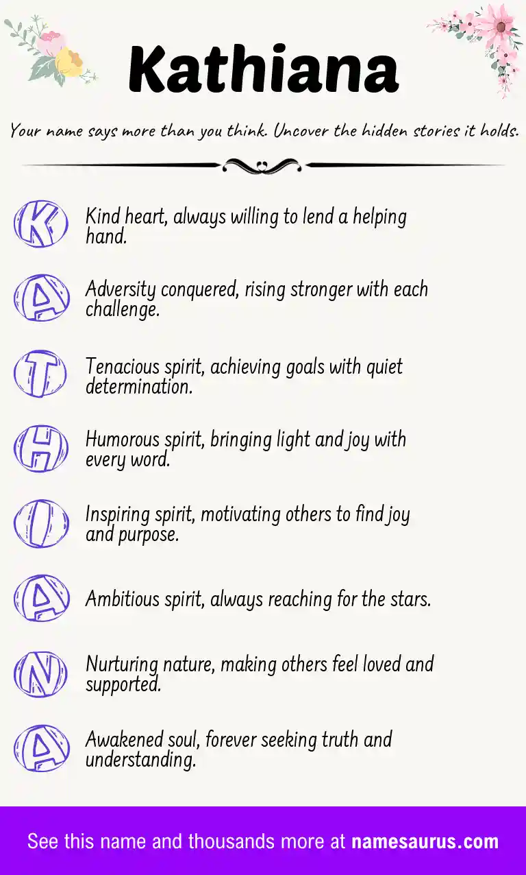 Acrostic poem about Kathiana.