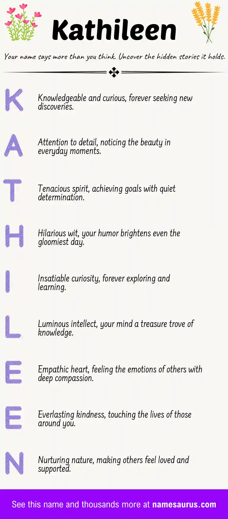 Acrostic poem about Kathileen.