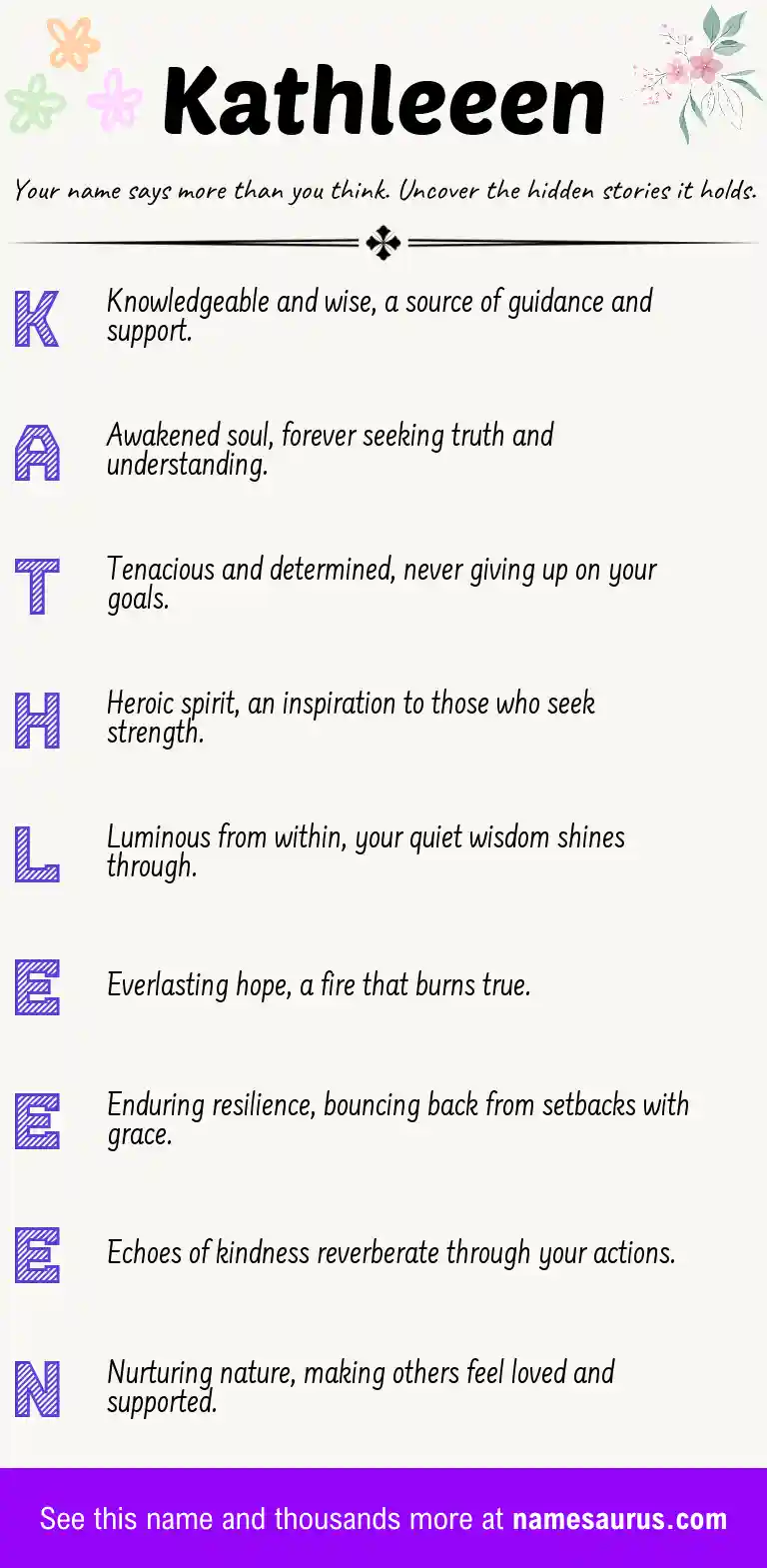Acrostic poem about Kathleeen.