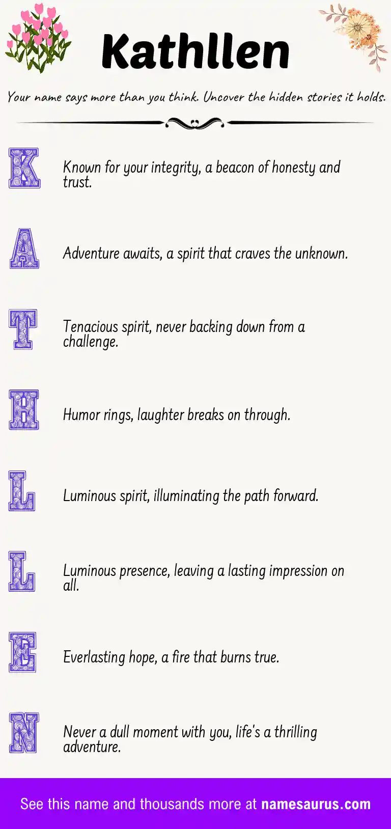 Acrostic poem about Kathllen.