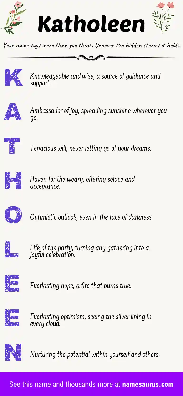 Acrostic poem about Katholeen.