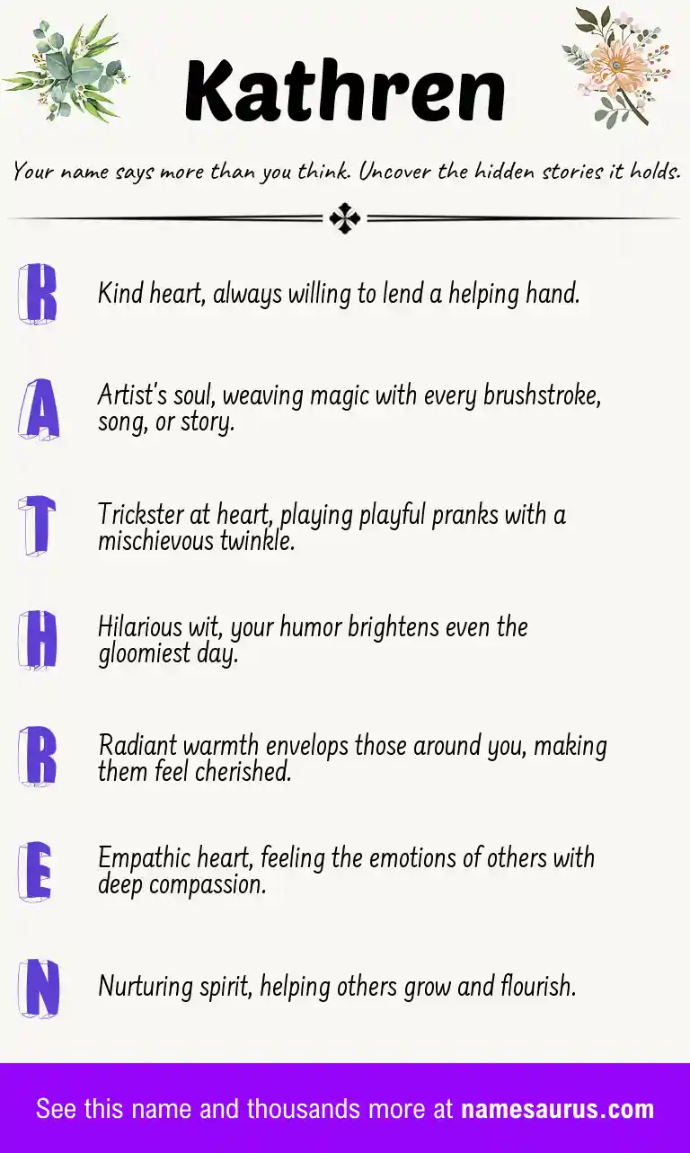 Acrostic poem about Kathren.