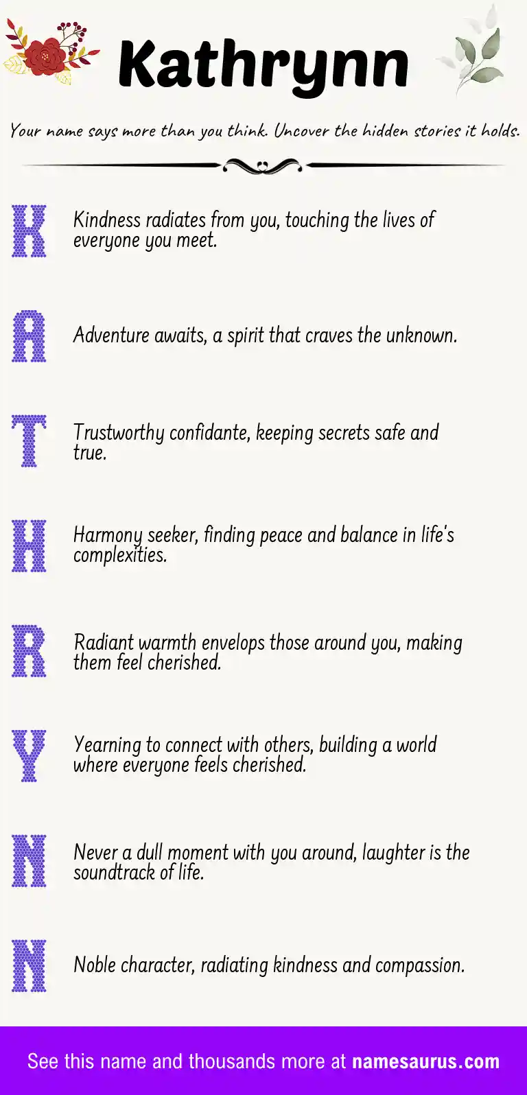 Acrostic poem about Kathrynn.