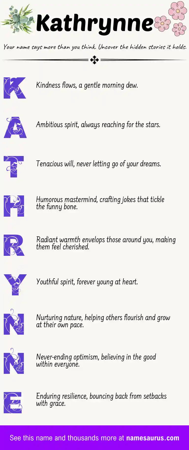 Acrostic poem about Kathrynne.