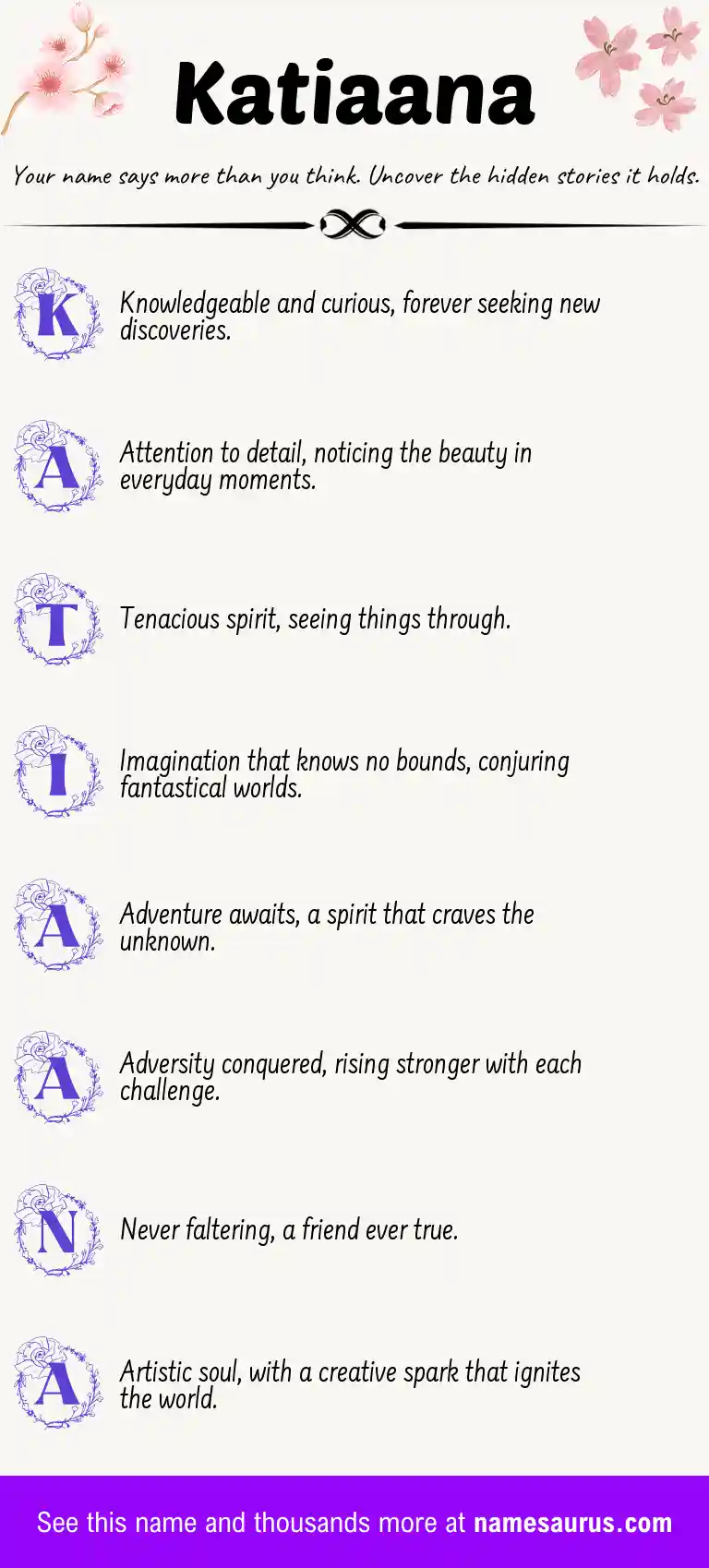 Acrostic poem about Katiaana.