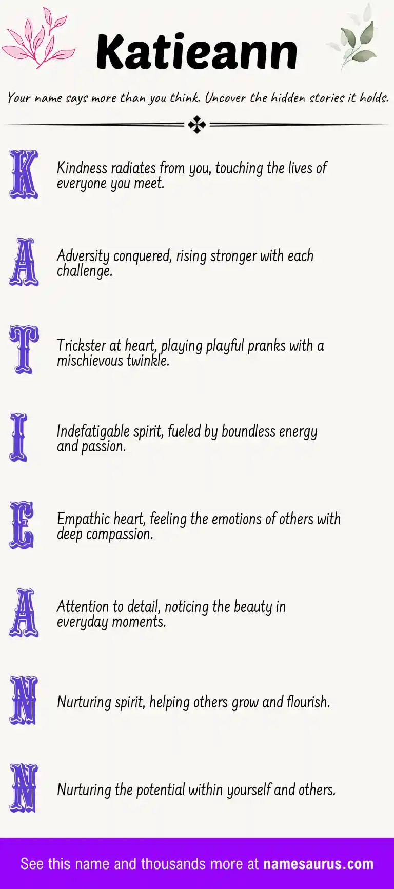 Acrostic poem about Katieann.