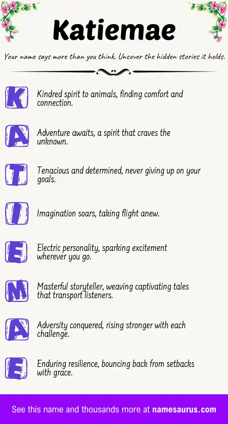 Acrostic poem about Katiemae.