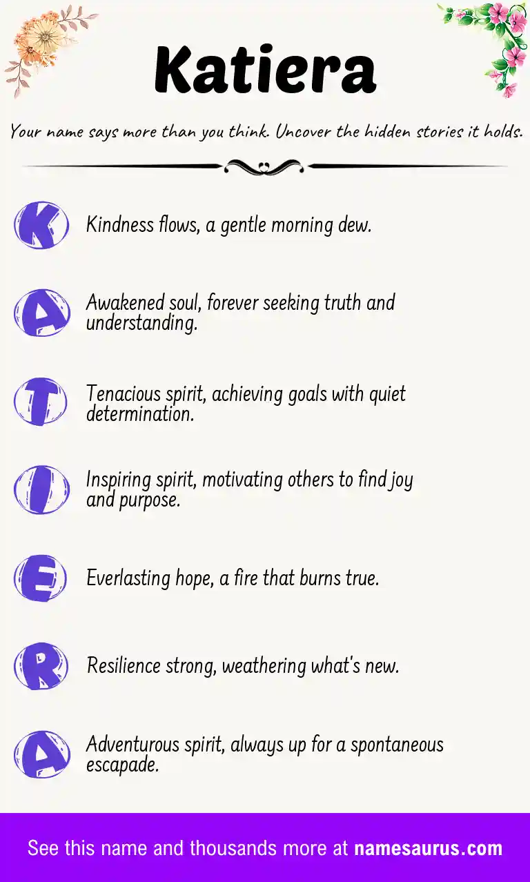 Acrostic poem about Katiera.