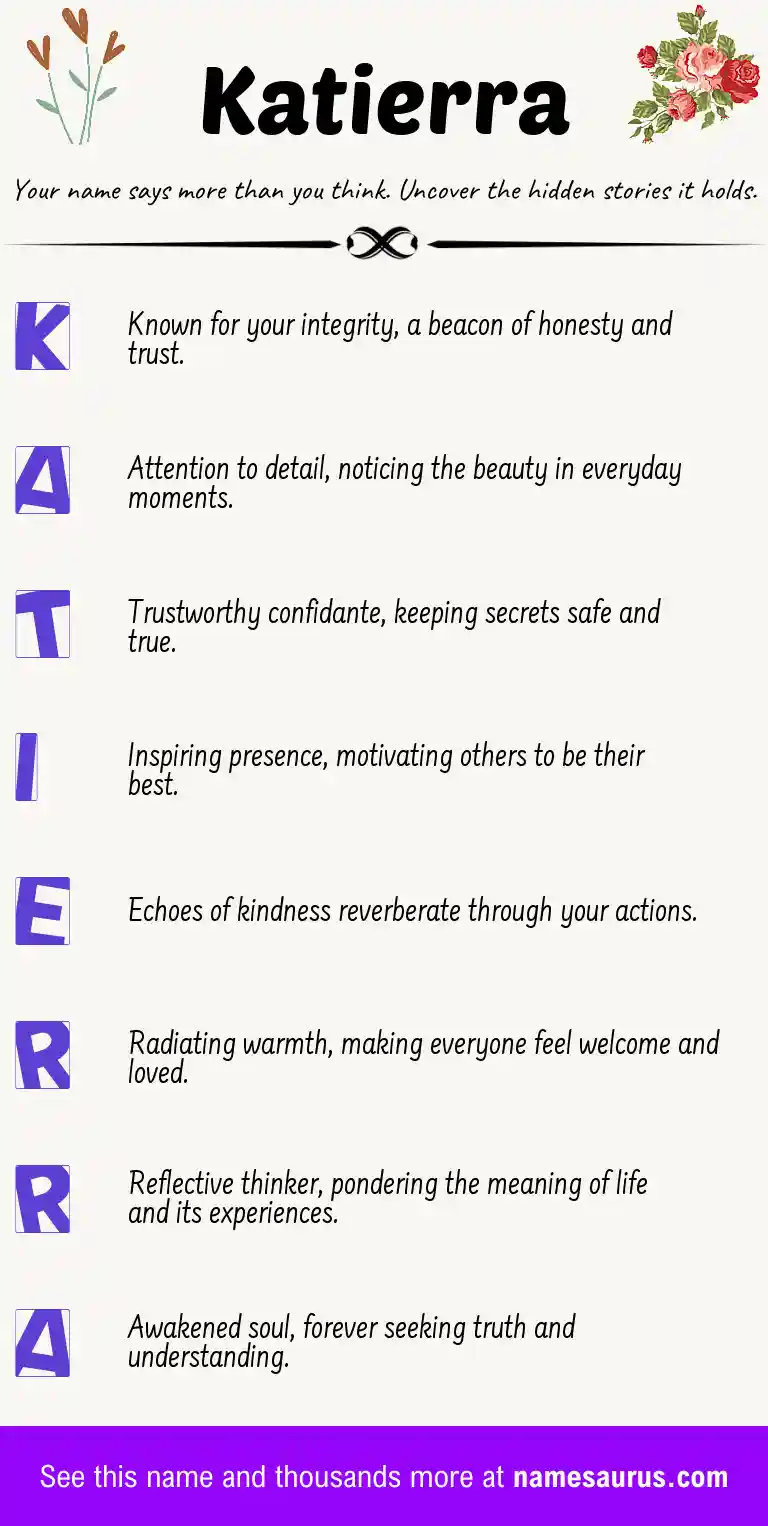 Acrostic poem about Katierra.