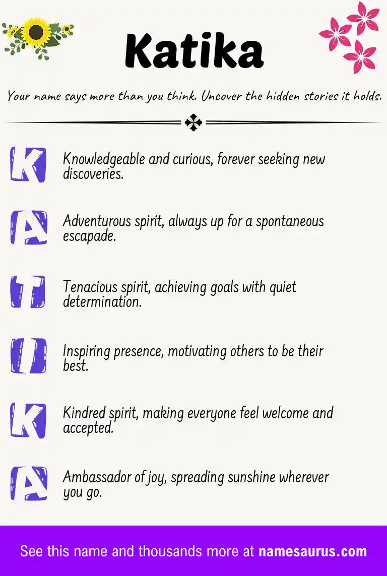 Acrostic poem about Katika.